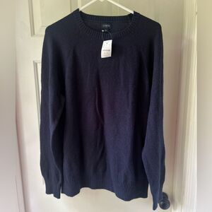 J Crew Men 100% Merino Wool Green Sweater Medium